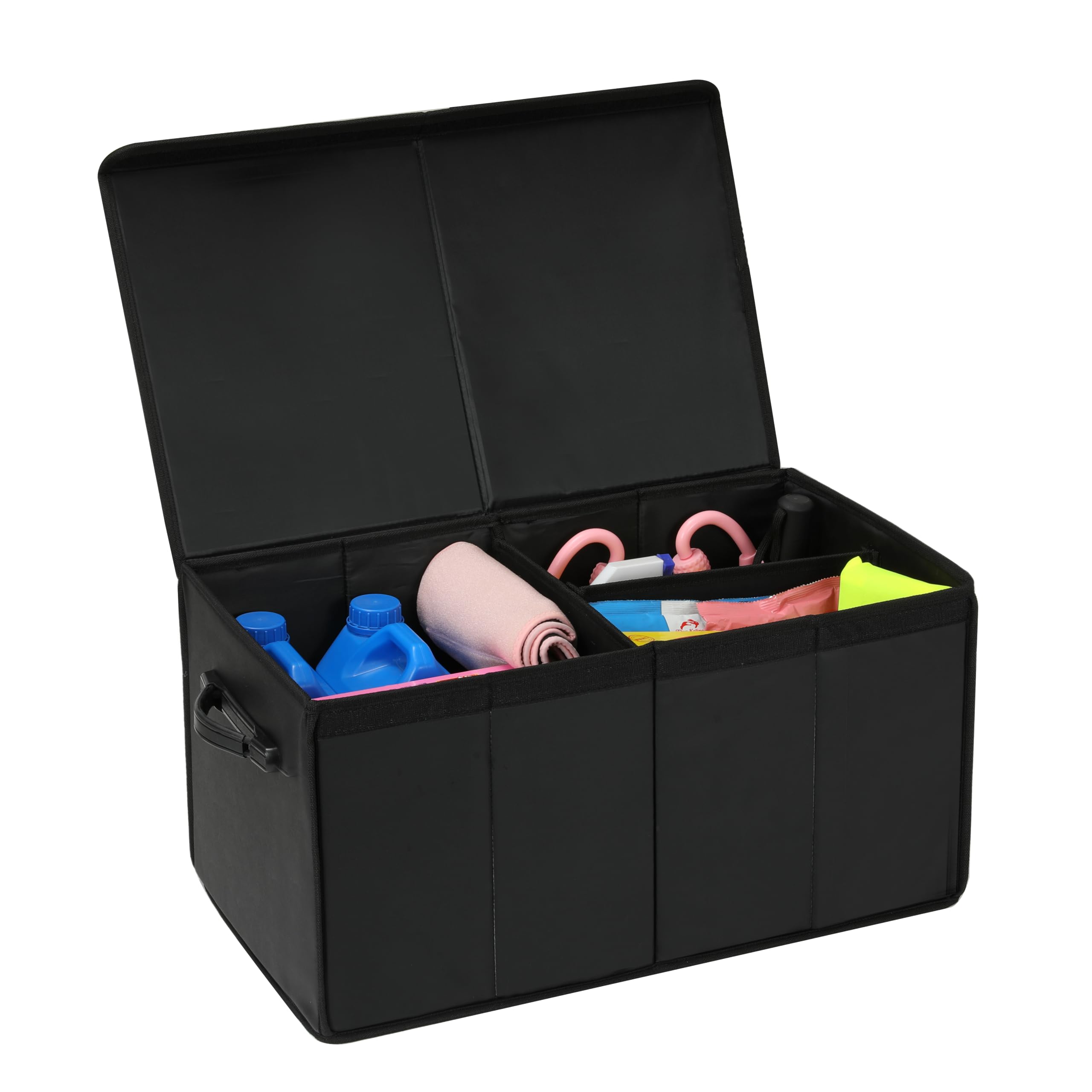 AOKJOY top view with lid open showing secure cover and organized interior access