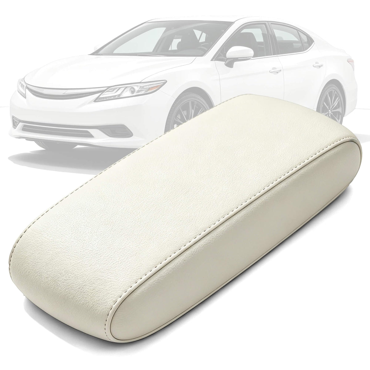 AOMSAZTO front view of beige console cover shows neat fit and protection