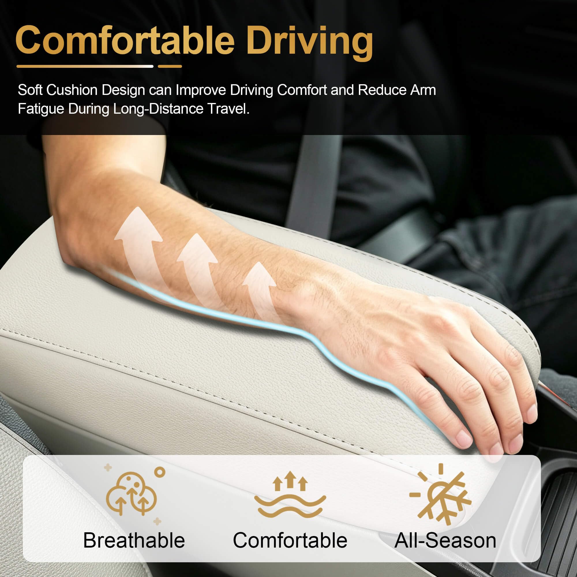 AOMSAZTO console cover in car interior lifestyle scene enhances style benefit