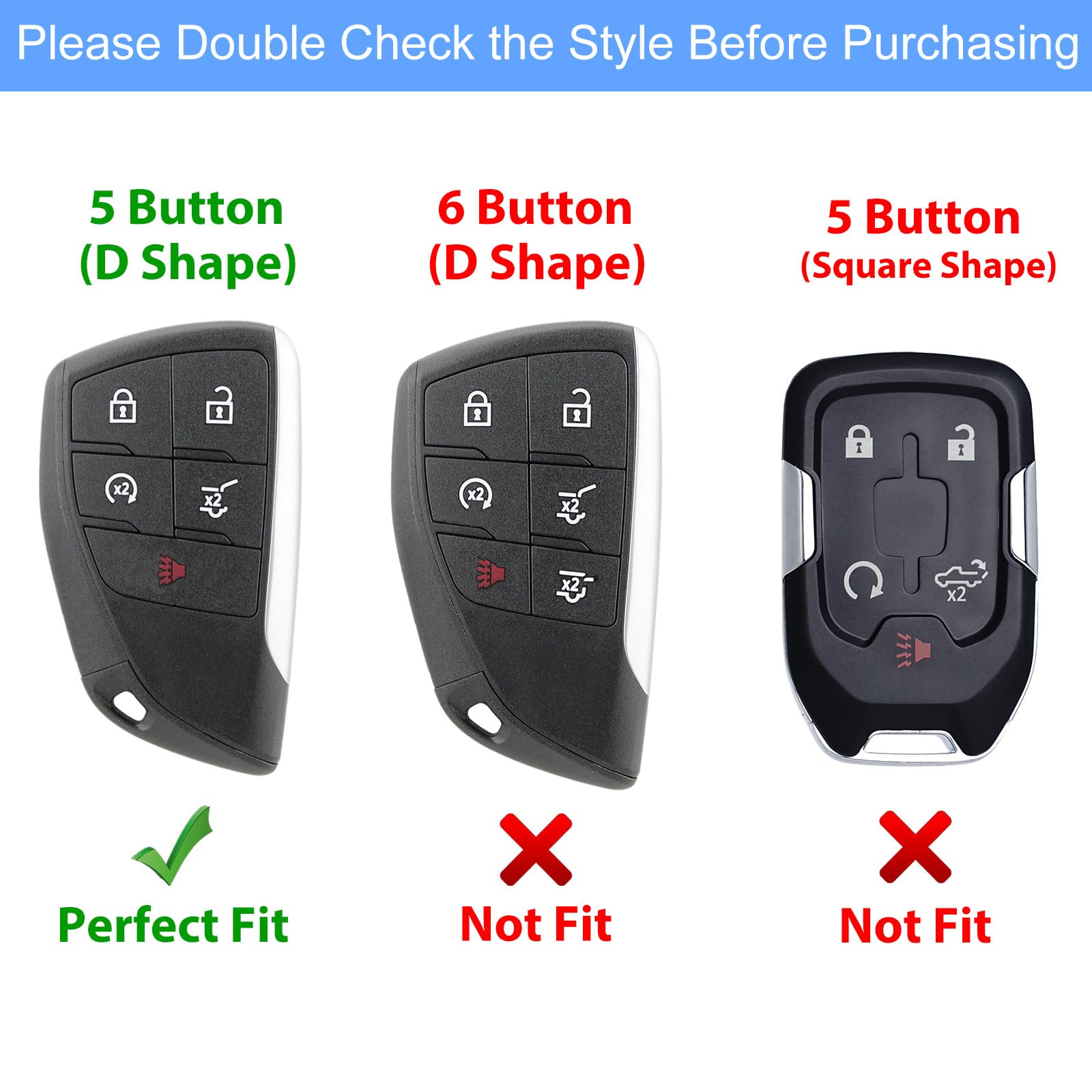 Aoocar leather key fob cover back detail showing precise fit and label