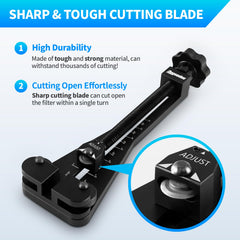 AOOSEDOO sharp blade detail highlighting clean cut capability and easy slicing