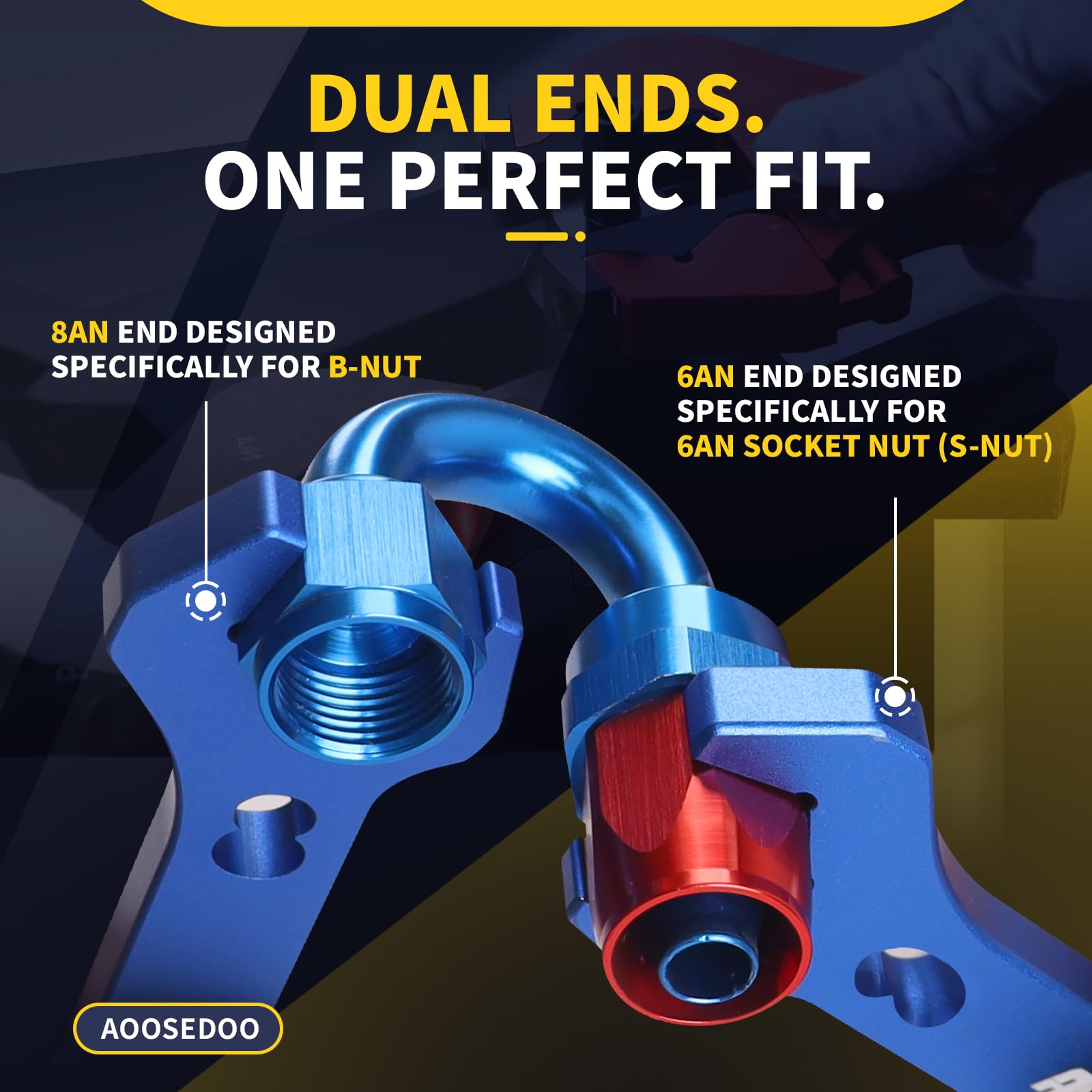 AOOSEDOO set of exchangeable plugs for multiple AN sizes increasing versatility