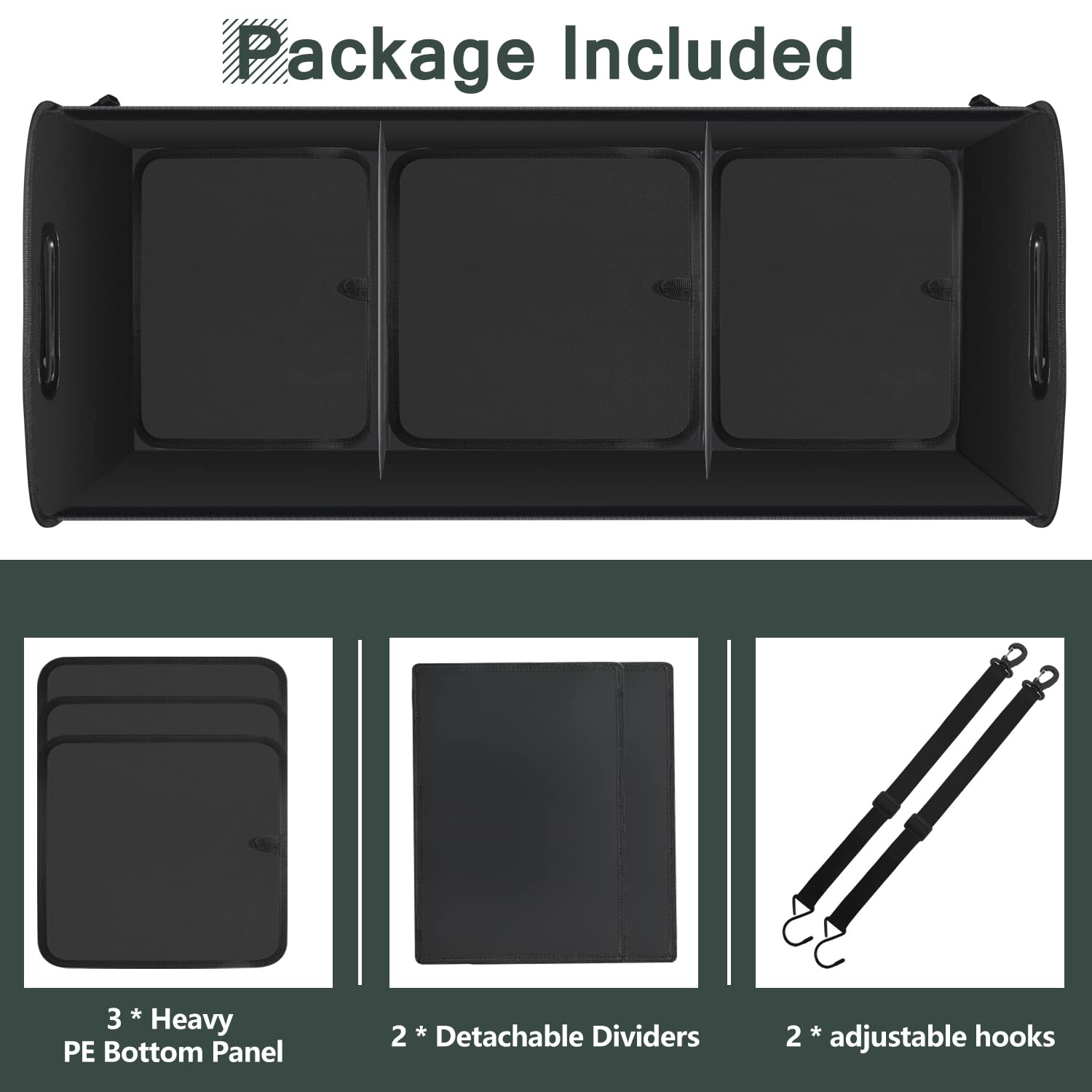 AOPHY trunk organizer folded flat for compact storage and space saving
