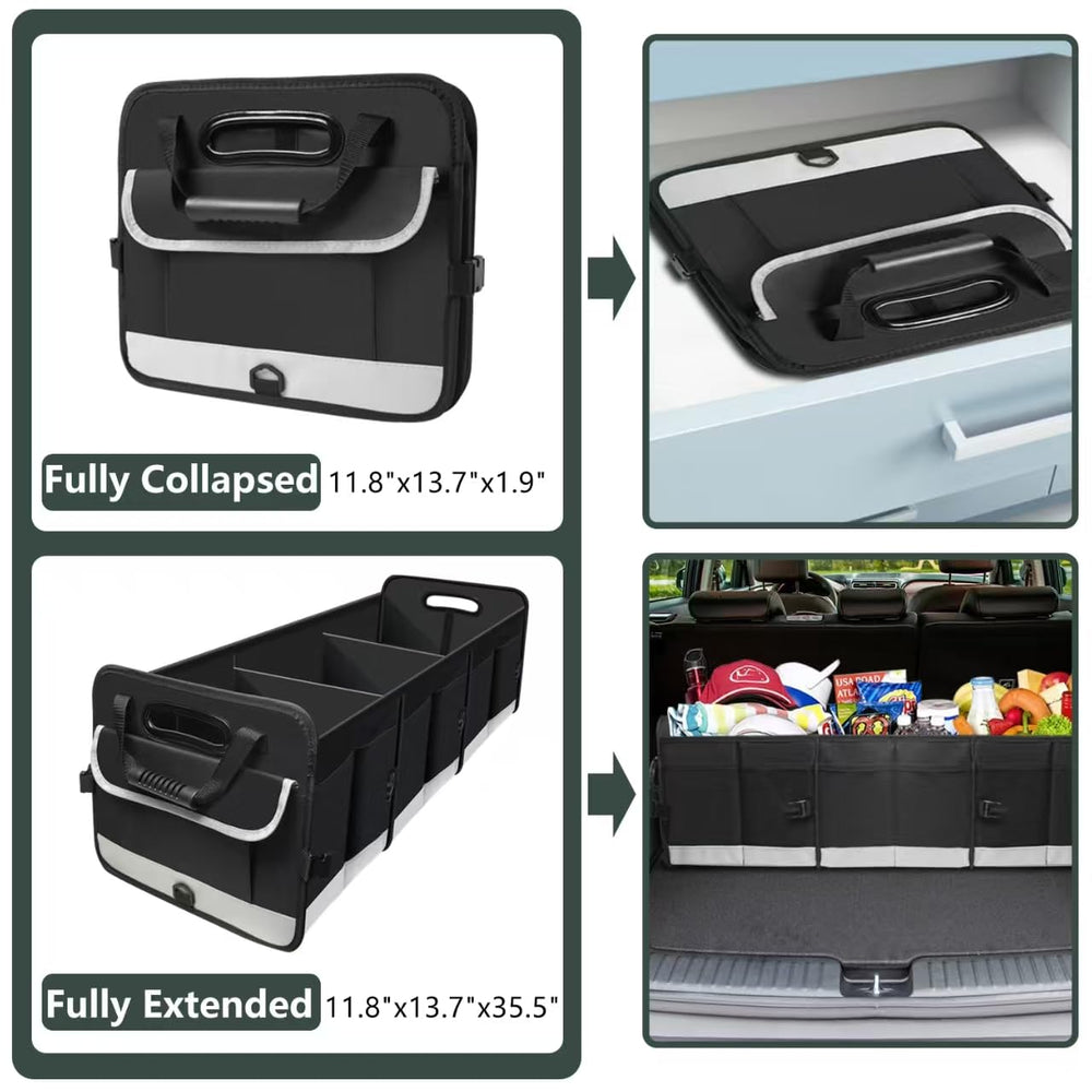 AOPHY trunk organizer interior detail with dividers and pockets for organization