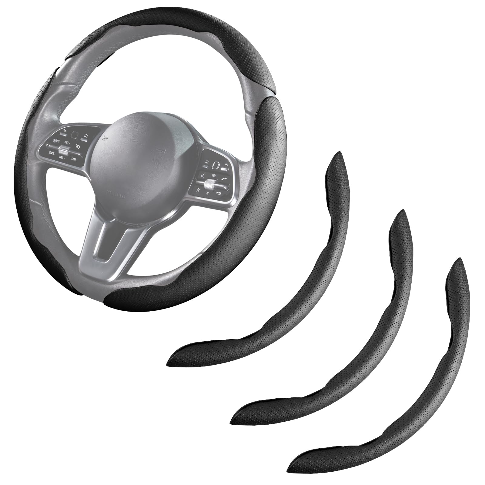 Aotoyou front view of three-piece black cover showing sleek design and fit