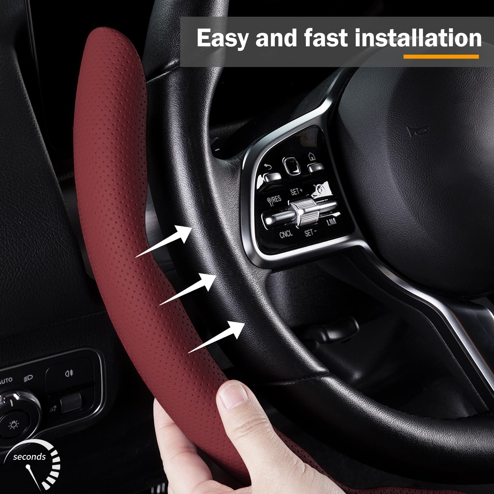 Aotoyou inner non-slip lining securing cover to wheel for stable grip