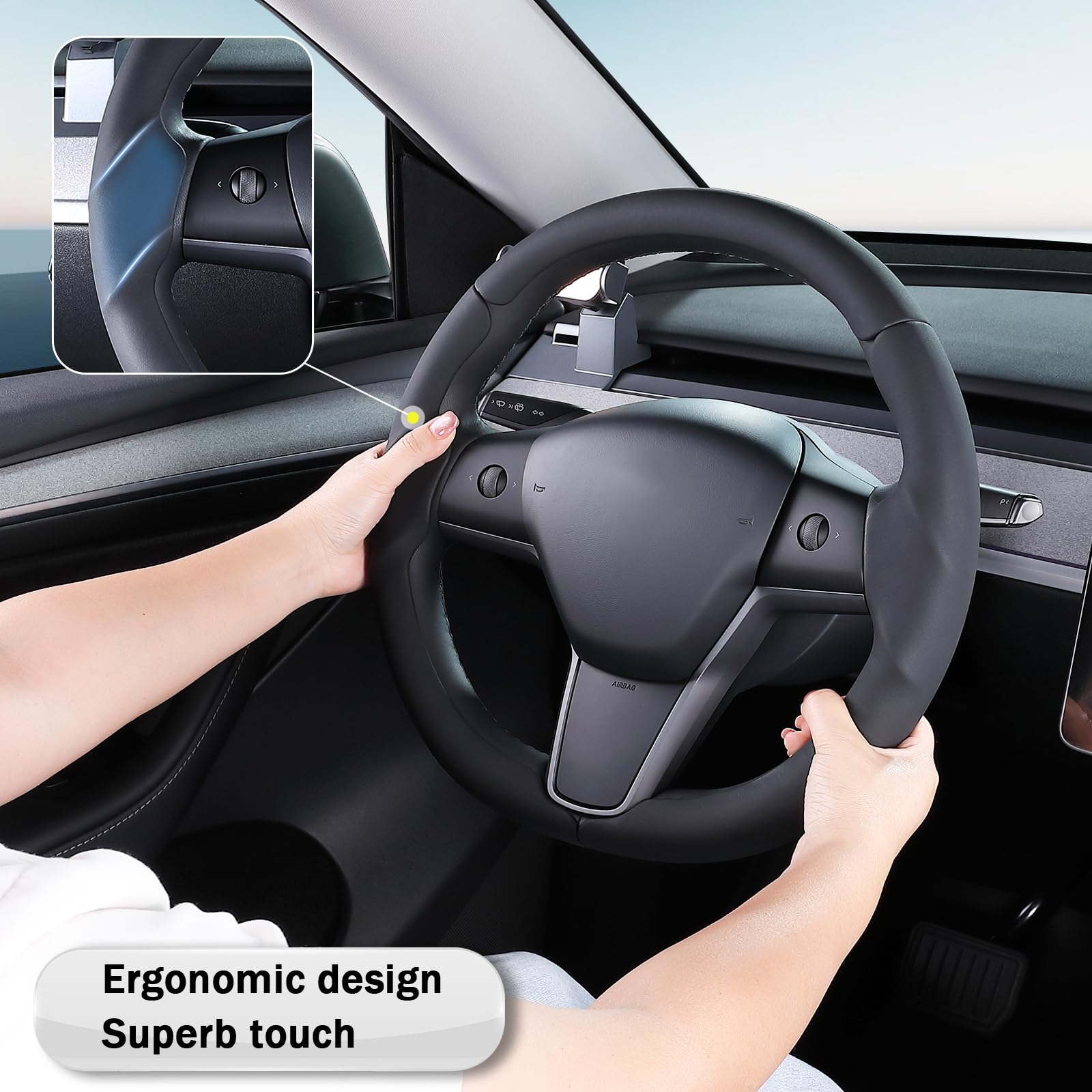 aotoyou installed in Model 3 interior enhancing cabin style and grip