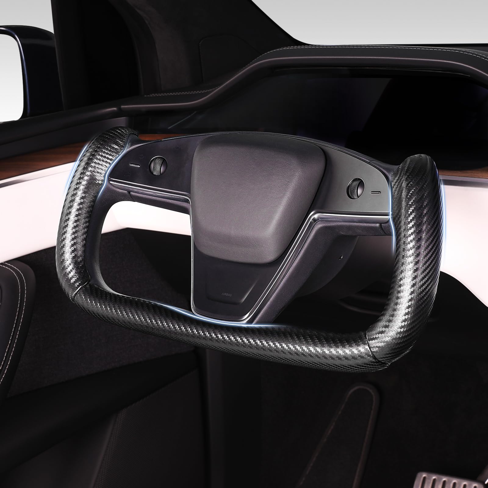 Aotoyou cover installed in Tesla cabin showing cohesive interior and upgraded aesthetics