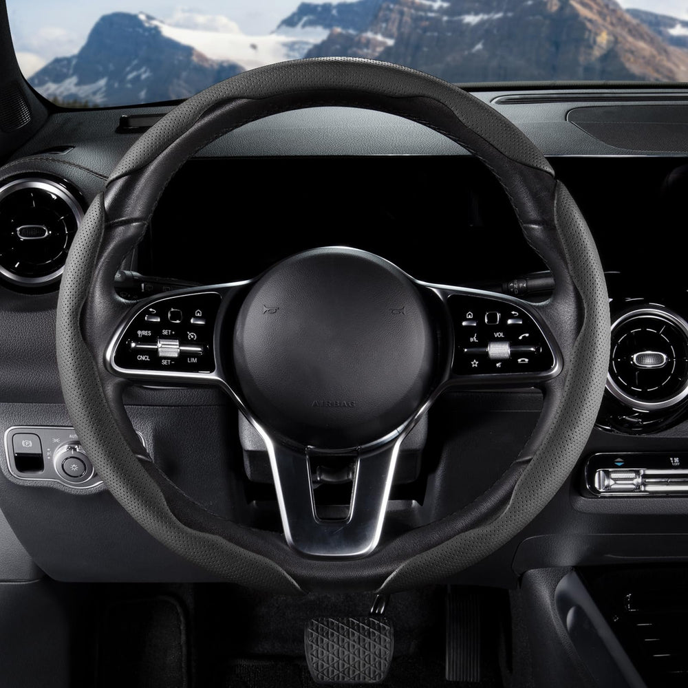 Aotoyou cover installed on steering wheel showing improved grip and finish