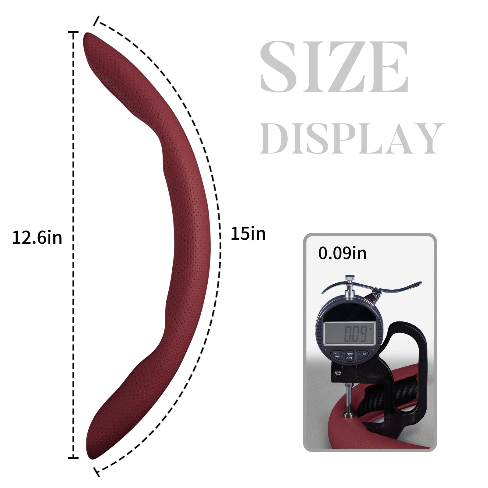 Aotoyou size comparison next to ruler confirming 14.5–15 inch fit