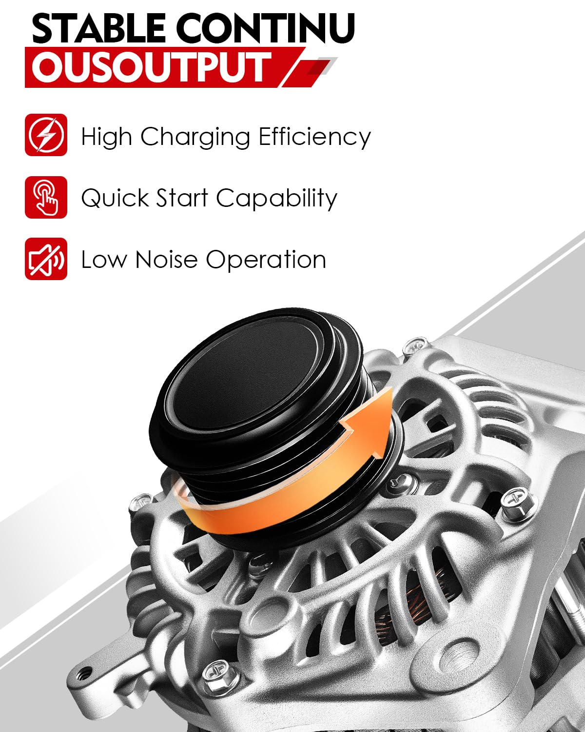 AOTPAT alternator pure copper windings close detail for improved conductivity benefit