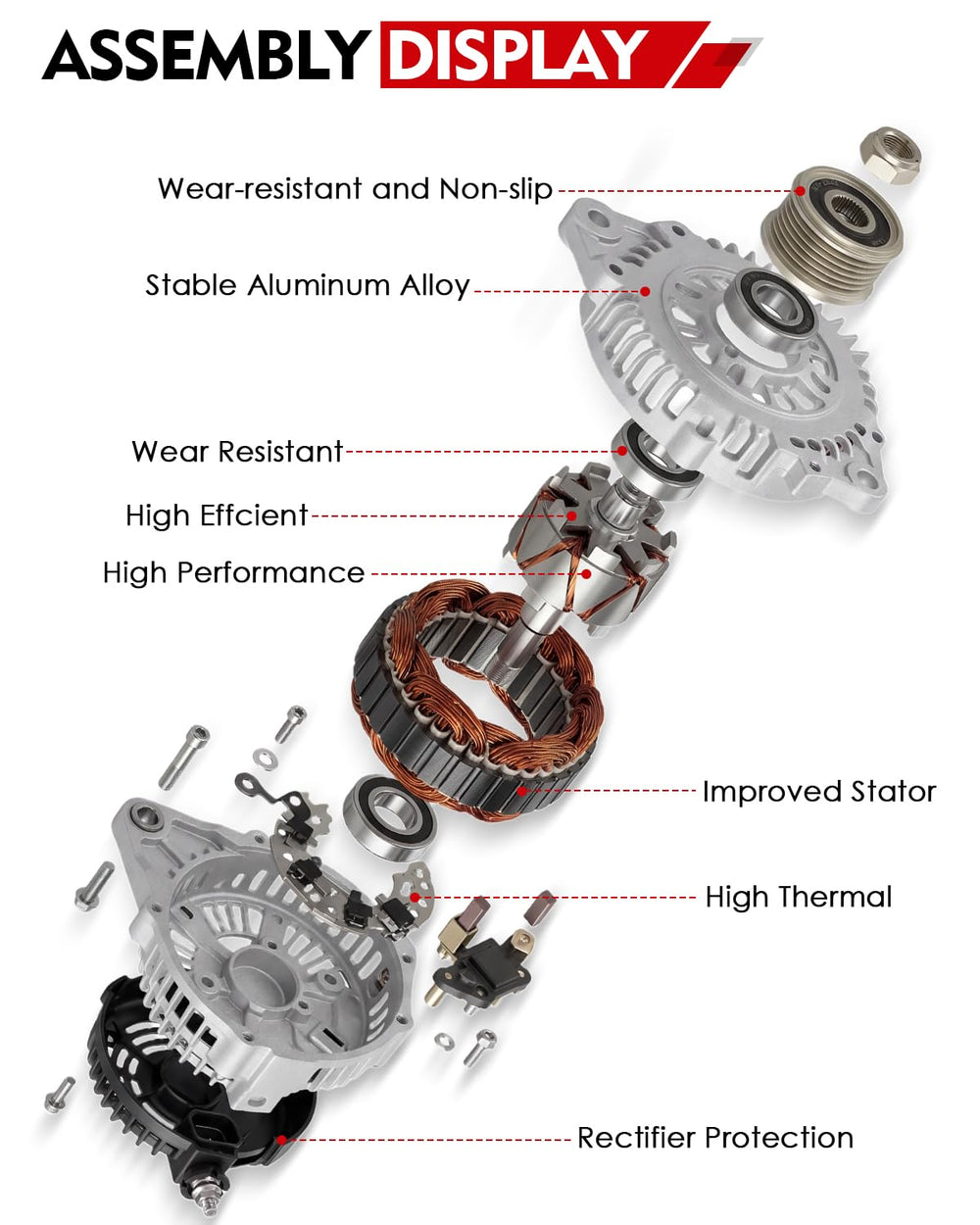 AOTPAT alternator label showing OE numbers for easy compatibility verification benefit