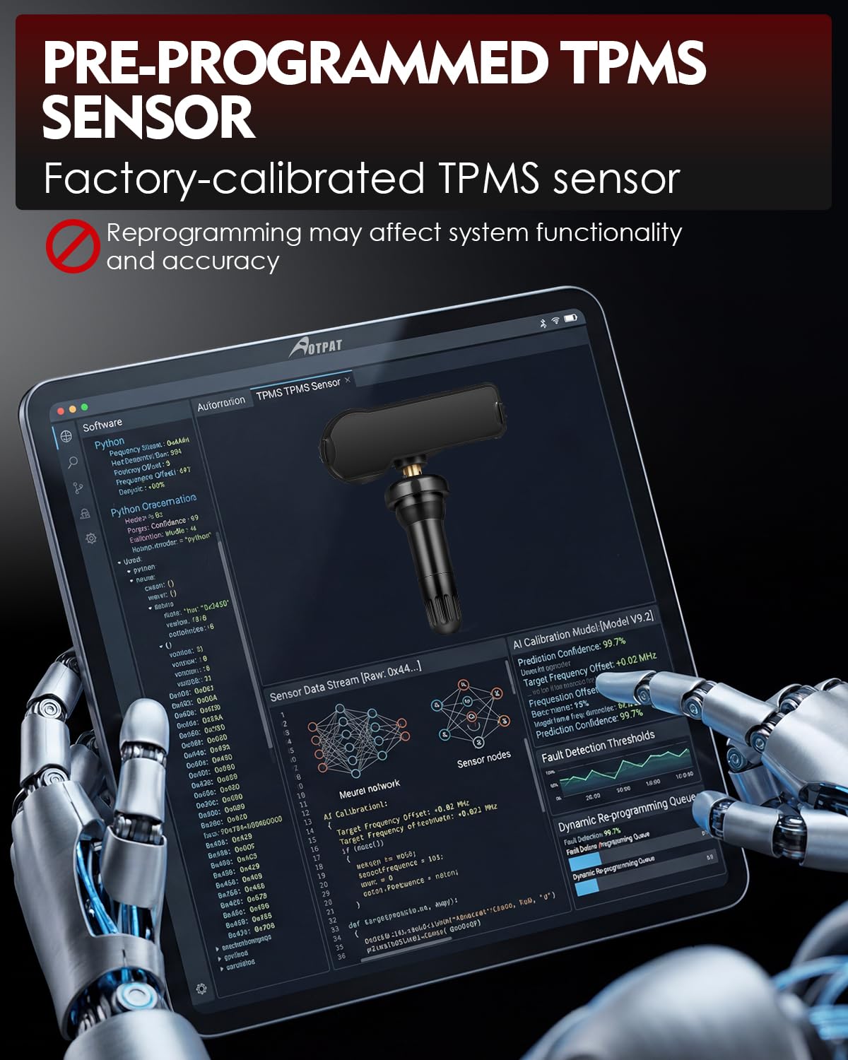 AOTPAT sensor next to ruler showing accurate size for correct replacement fit