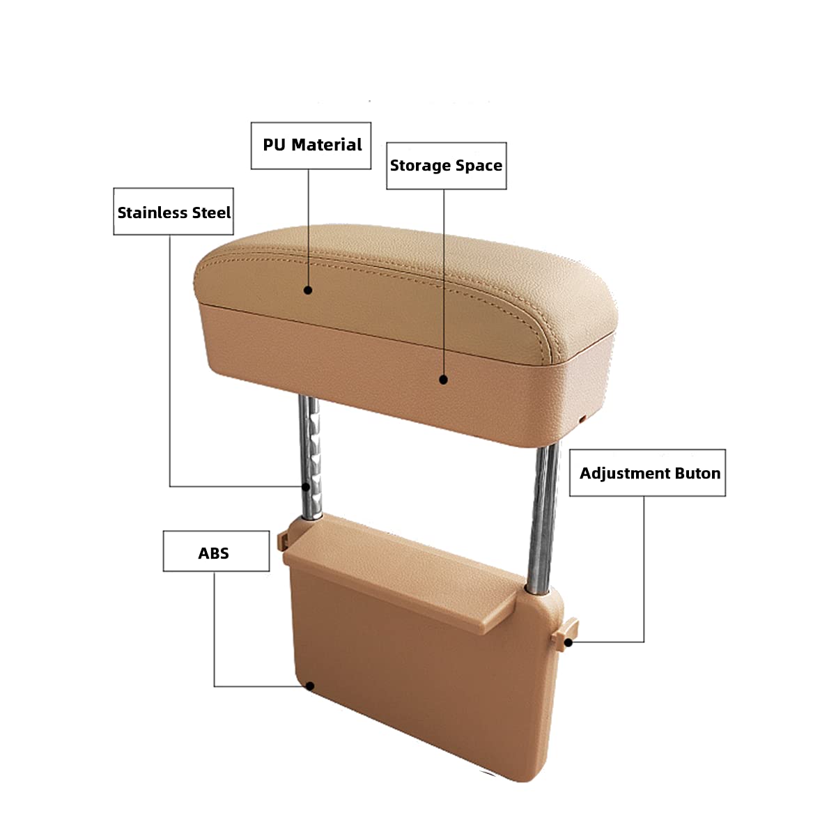 AOWIS adjustable metal rod extended to show customizable elbow height