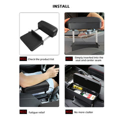 AOWIS armrest with storage open showing organized space for small items