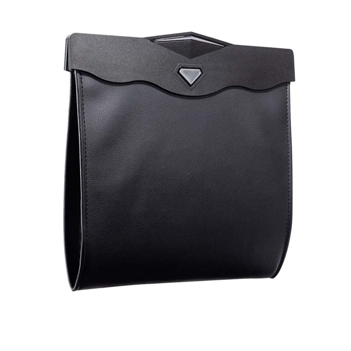 aowis black leather trash bag front view shows sleek design and organized cabin benefit