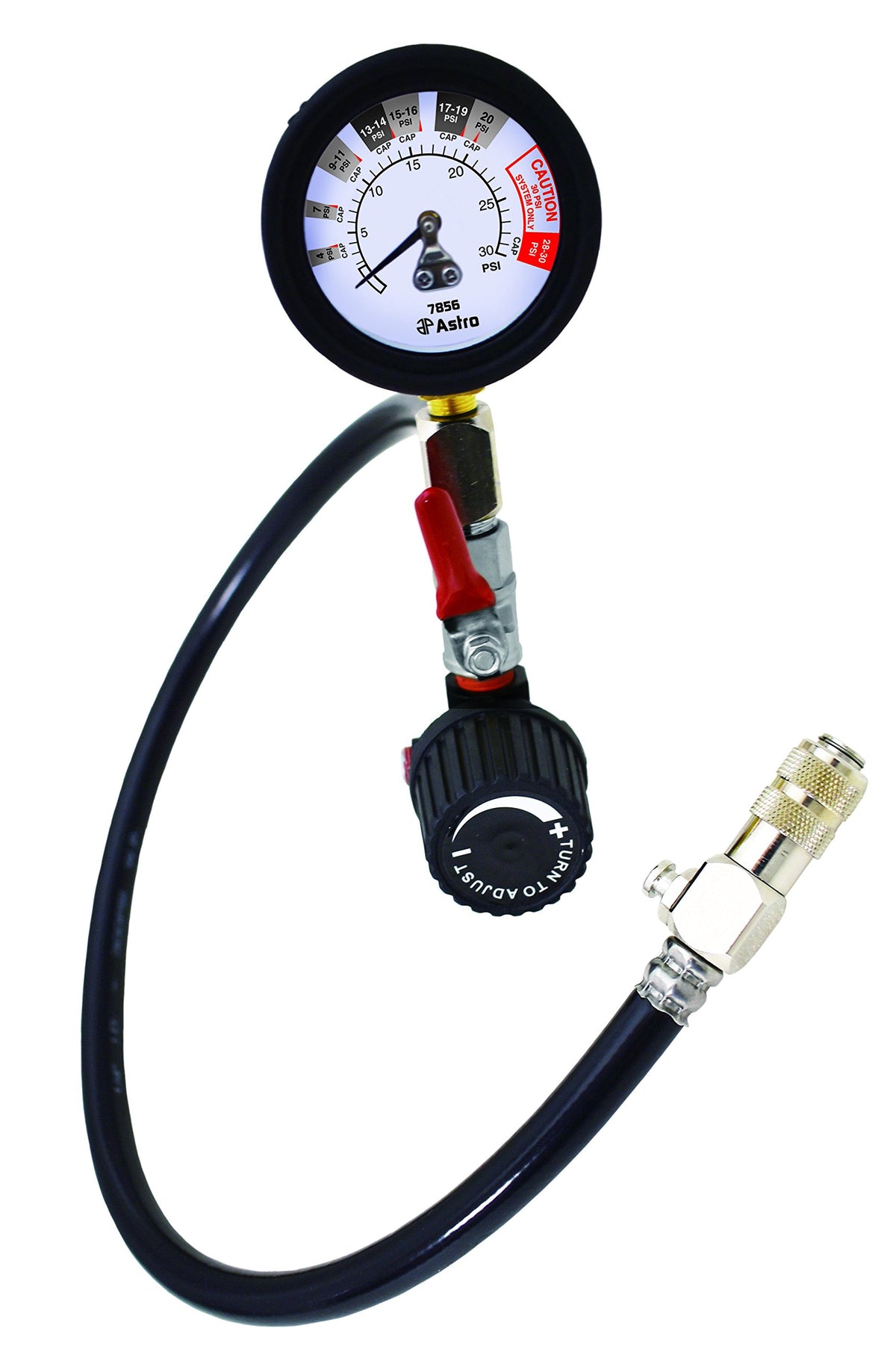 AP Astro Pneumatic 7856 front view showing gauge and regulator benefit instant pressure control