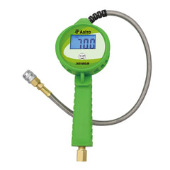 AP Astro Tools 3018GR attached to car tire in use showing quick inflation and accurate readout