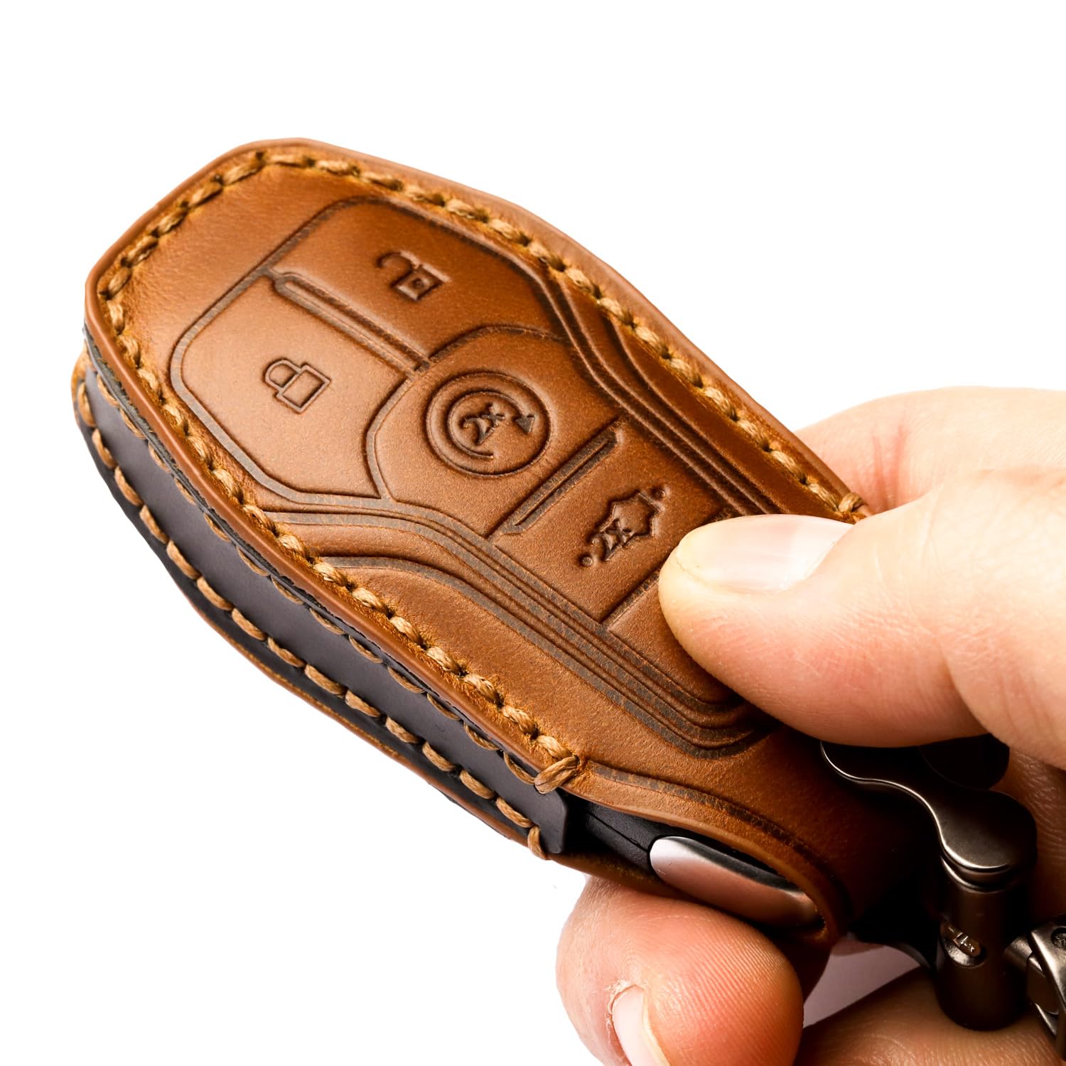 APEKUU keychain held in hand demonstrating easy carry and anti-loss benefit