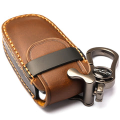 APEKUU leather keychain strap held in hand for secure carrying