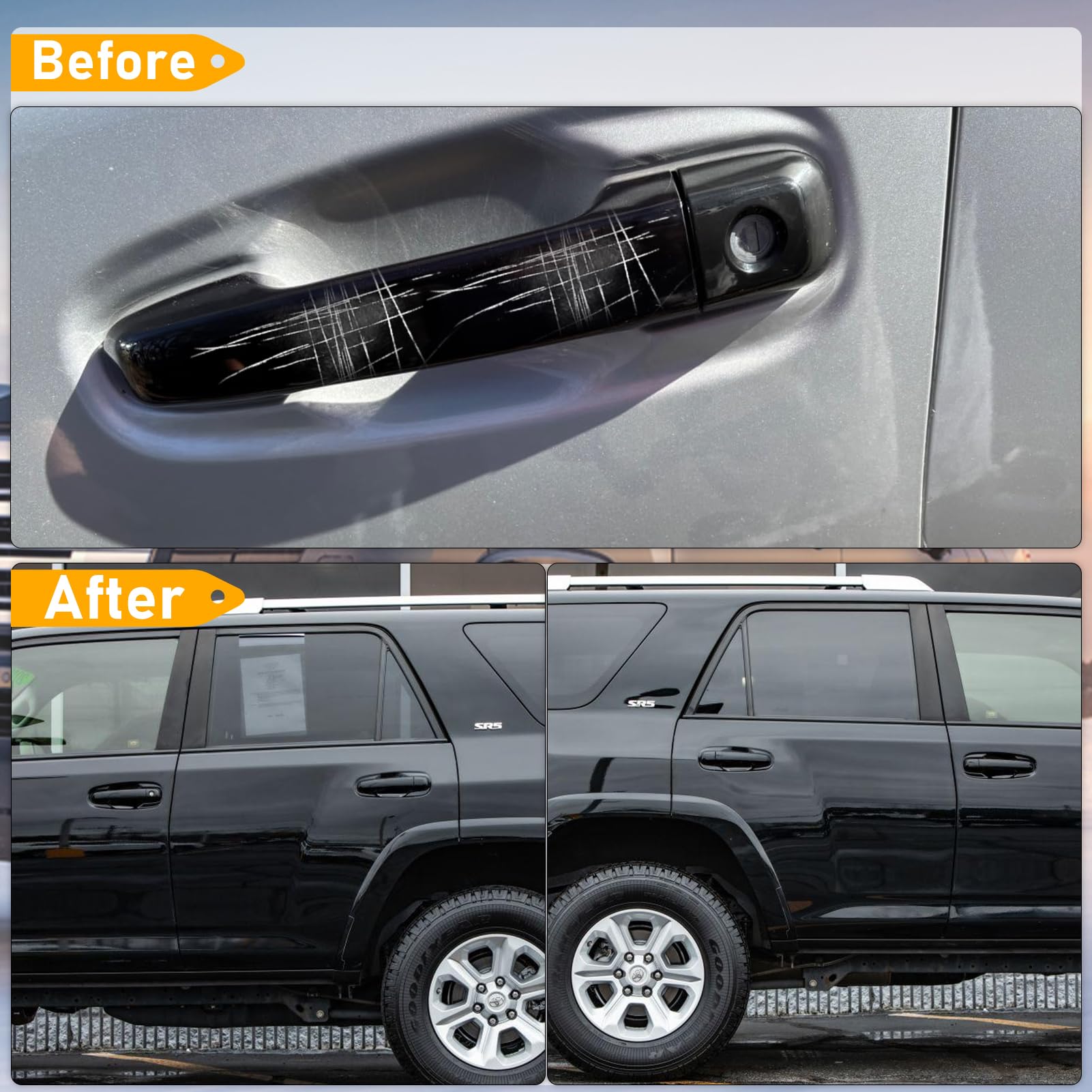 APESER handle mounted on 4Runner door showing easy install and aligned fit benefit