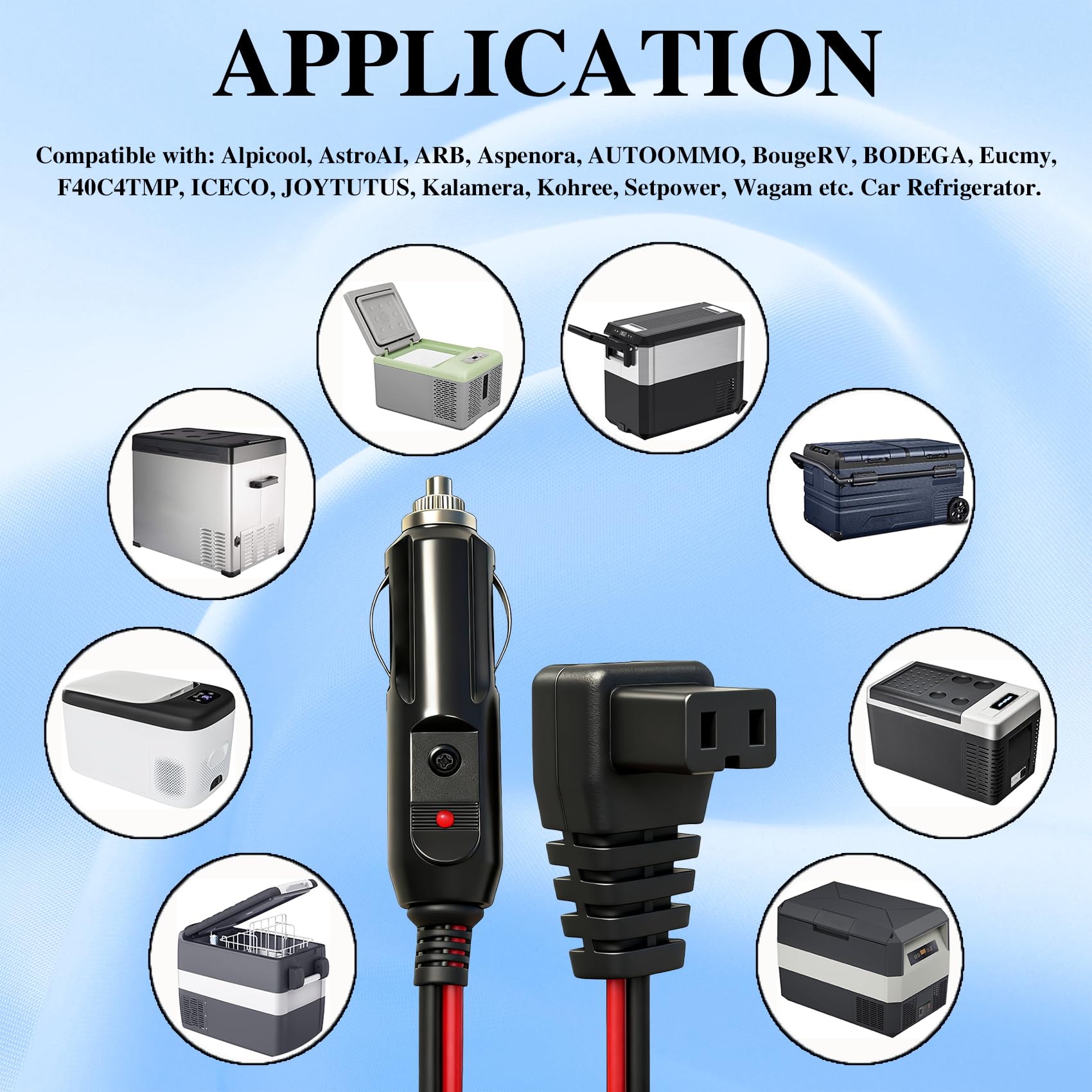 ApexscnView cable reaching a fridge in a truck bed for outdoor and camping use