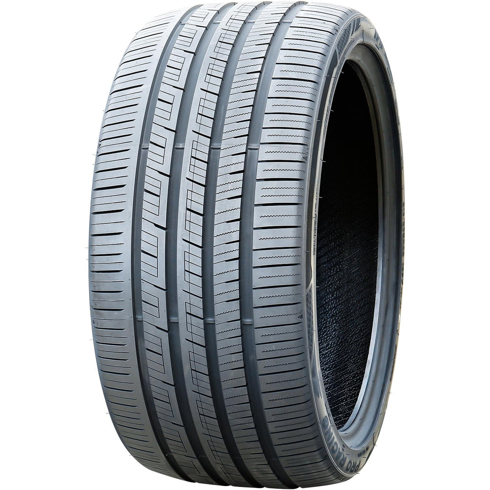 Aplus front profile showing tire shape and aggressive stance for improved stability