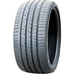 Aplus front profile showing tire shape and aggressive stance for improved stability