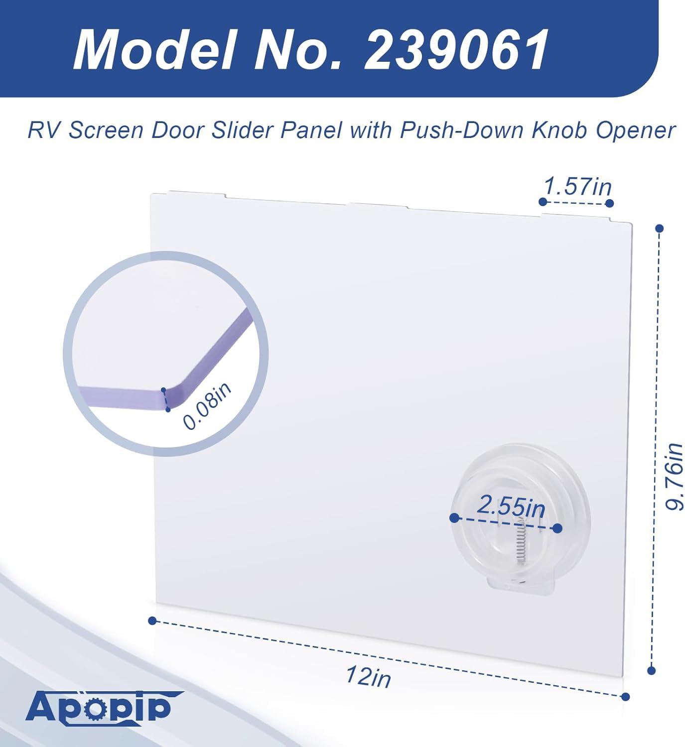 Apopip panel rear tail detail showing finger-grab tail for easy closing benefit