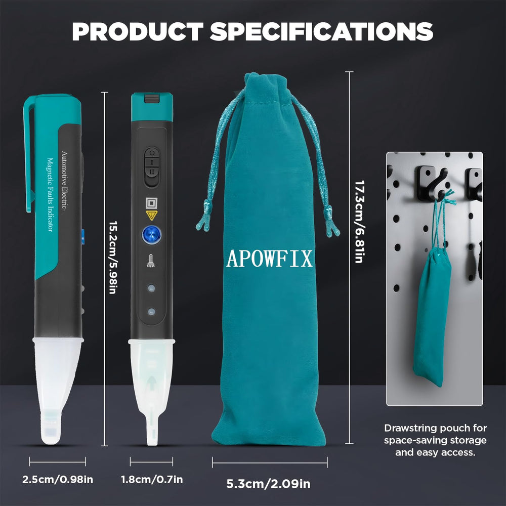 APOWFIX tester held in hand for scale showing lightweight design for field work