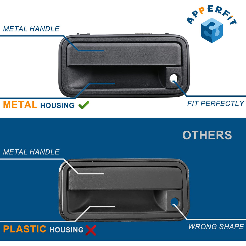 APPERFiT driver-side handle close-up showing textured black finish and durable metal build