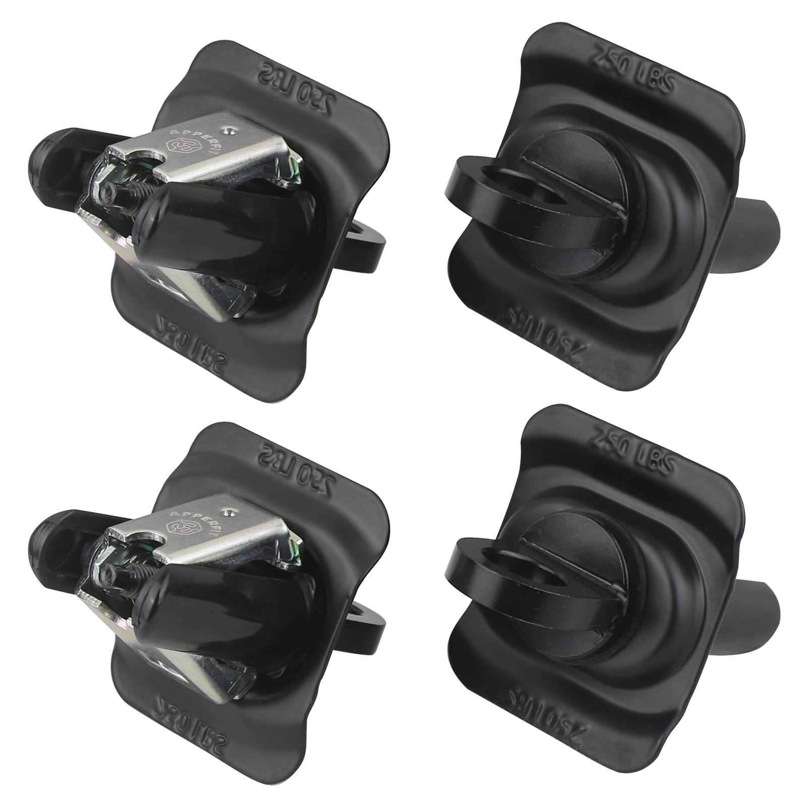 APPERFiT front view of 4-pack tie down anchors showing neat packaging and compatibility benefit