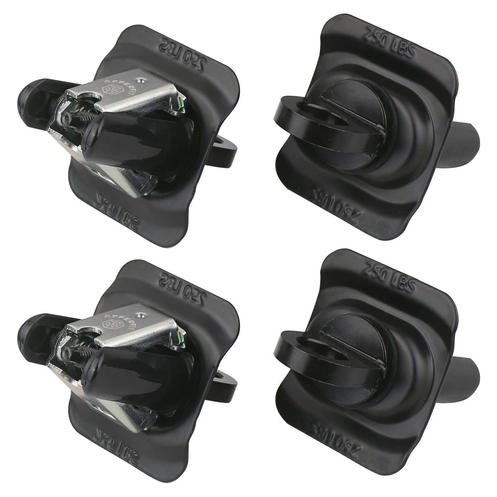 APPERFiT front view of 4-pack tie down anchors showing neat packaging and compatibility benefit