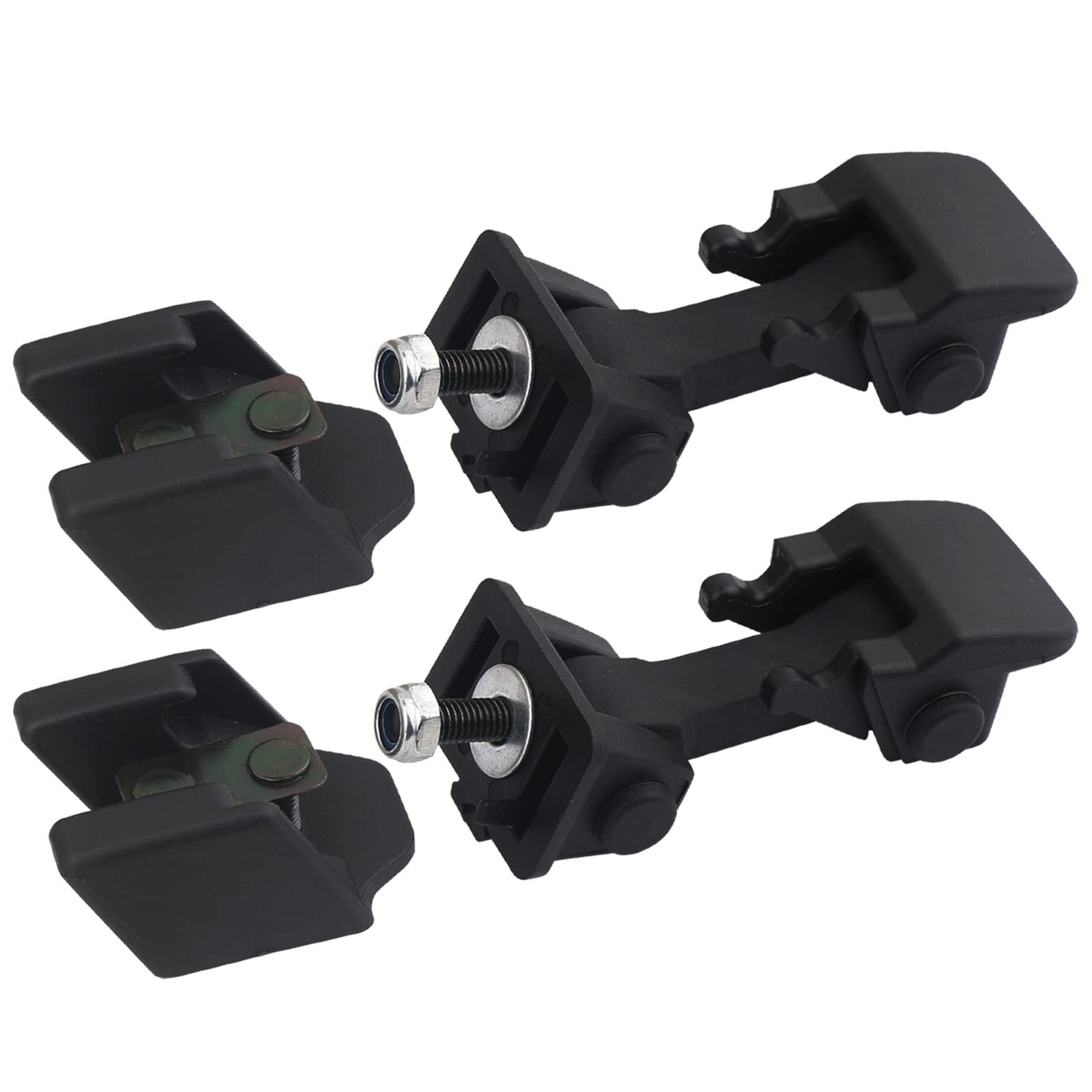 APPERFiT front view of hood latch kit showing two latches and brackets, clear identification benefit