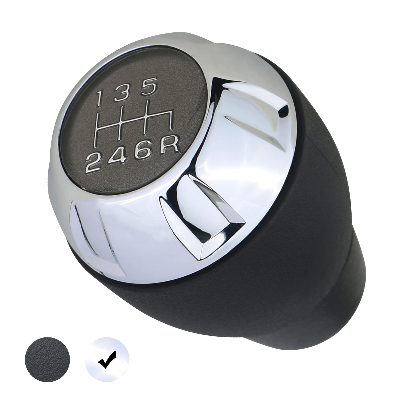 APPERFiT front view shift knob showing black and chrome finish for style upgrade