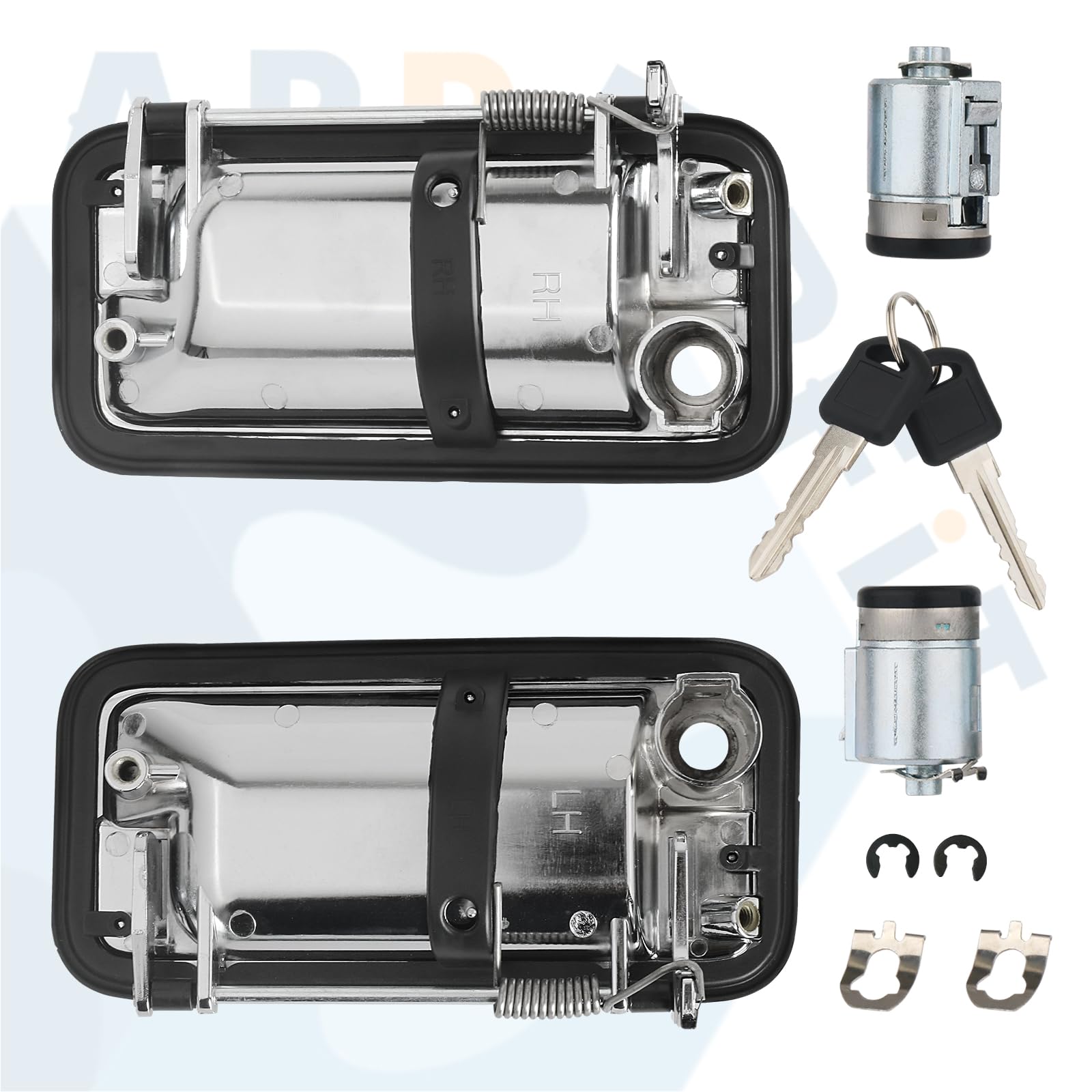 APPERFiT chrome handle closeup showing metal finish and mounting points for OEM match