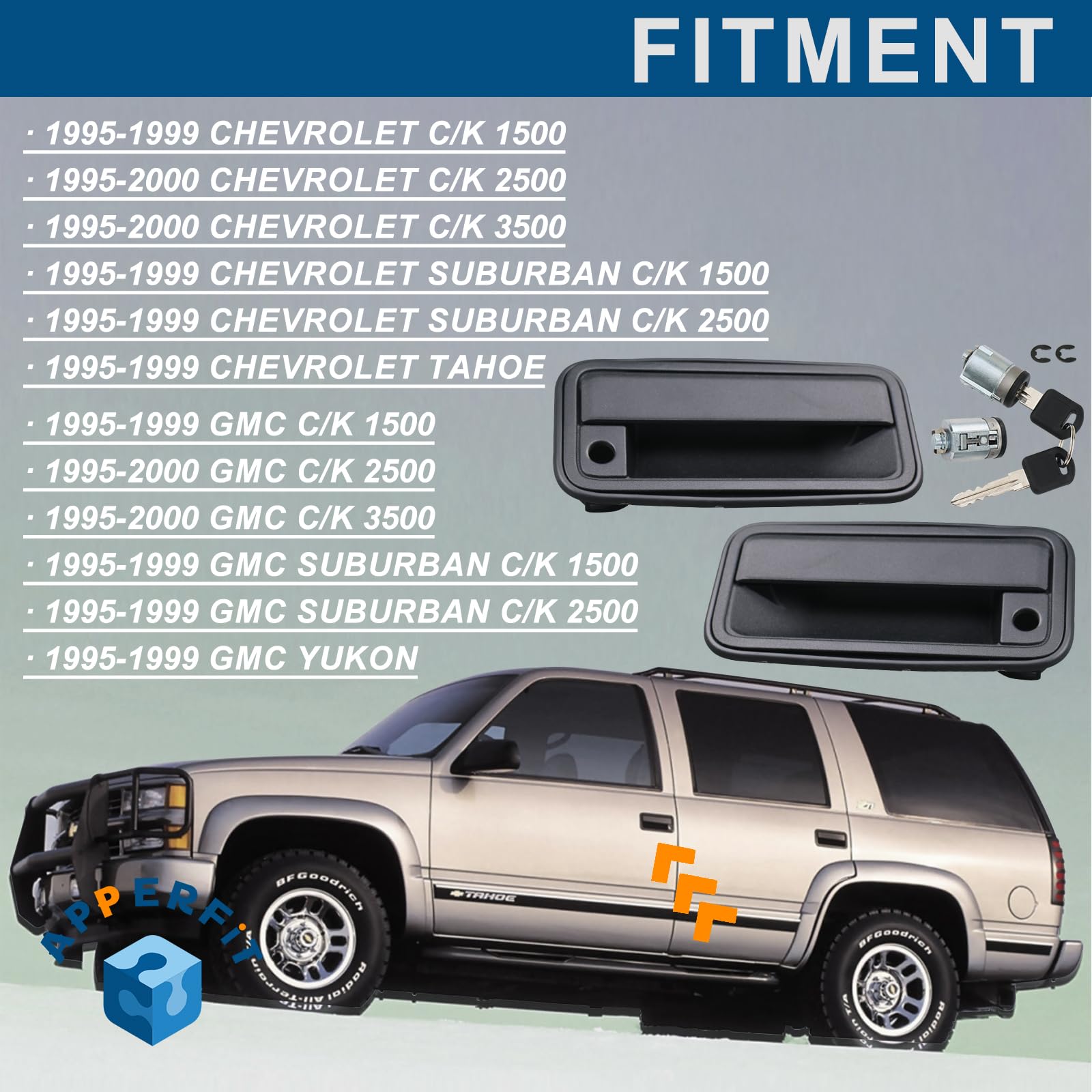 APPERFiT installed on Chevy Tahoe front door demonstrating correct alignment and function