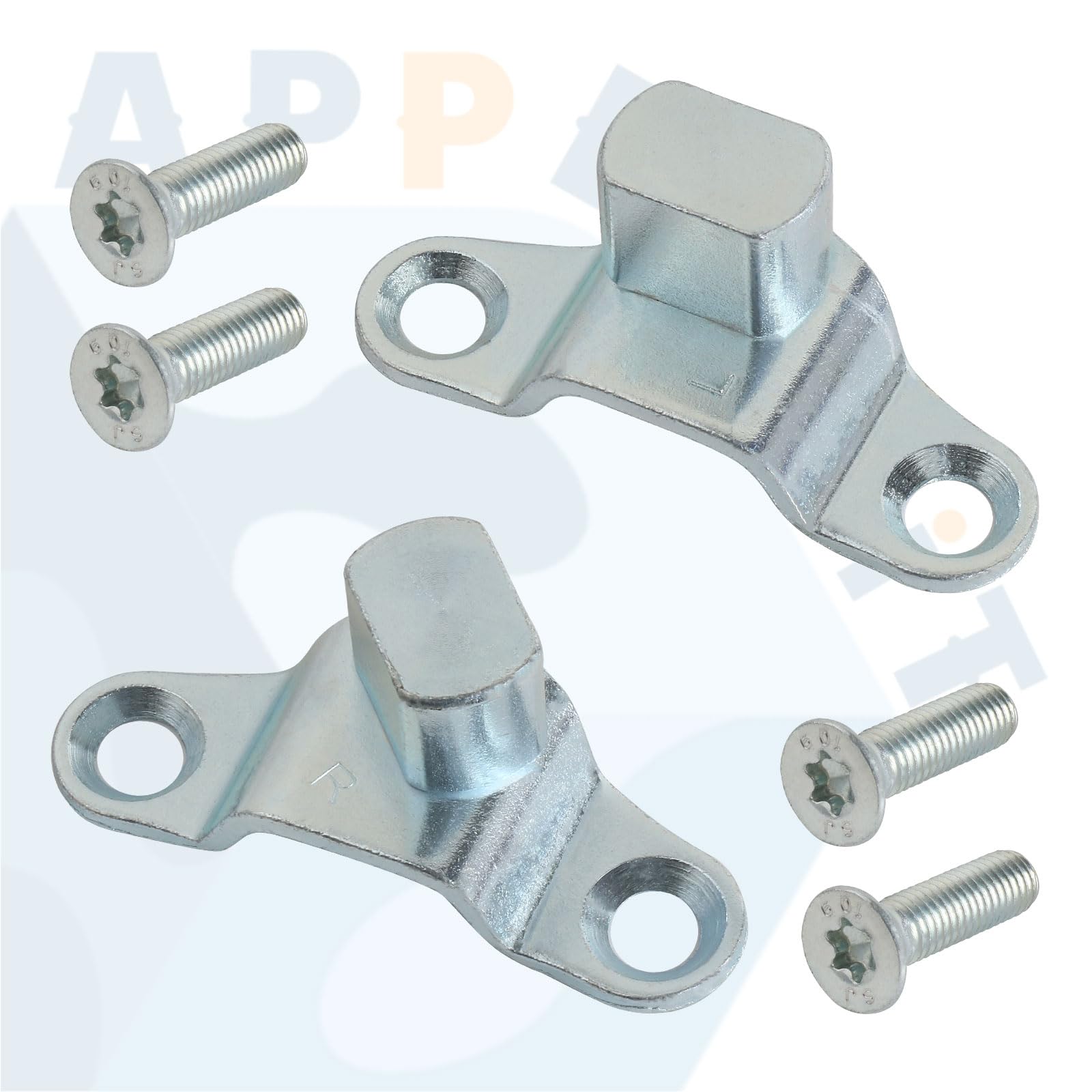 APPERFiT mounting screws and hardware laid out for quick installation and correct fit