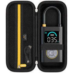 Aproca front view of case protecting Fanttik inflator for travel convenience