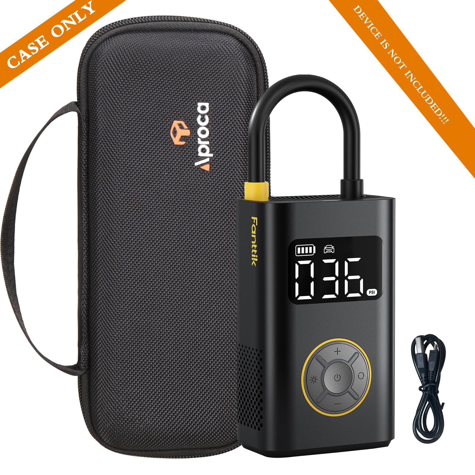 Aproca case with inflator silhouette showing perfect size fit