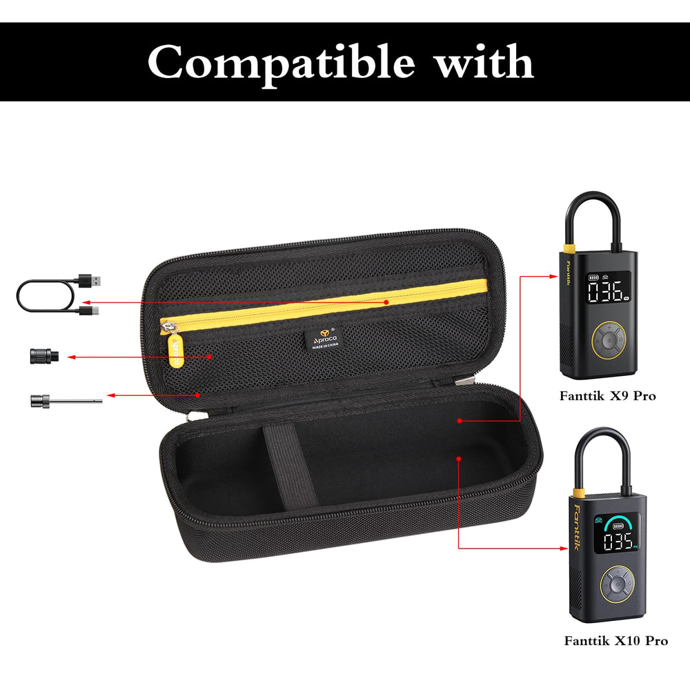 Aproca open case showing mesh pocket organizing Fanttik accessories
