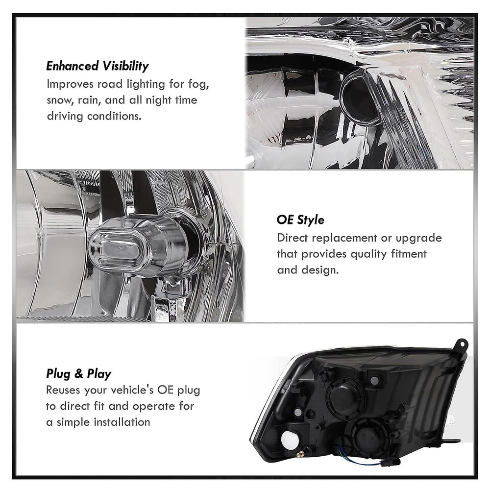 APSVE boxed headlight with instructions indicating ready-to-install OE-style replacement