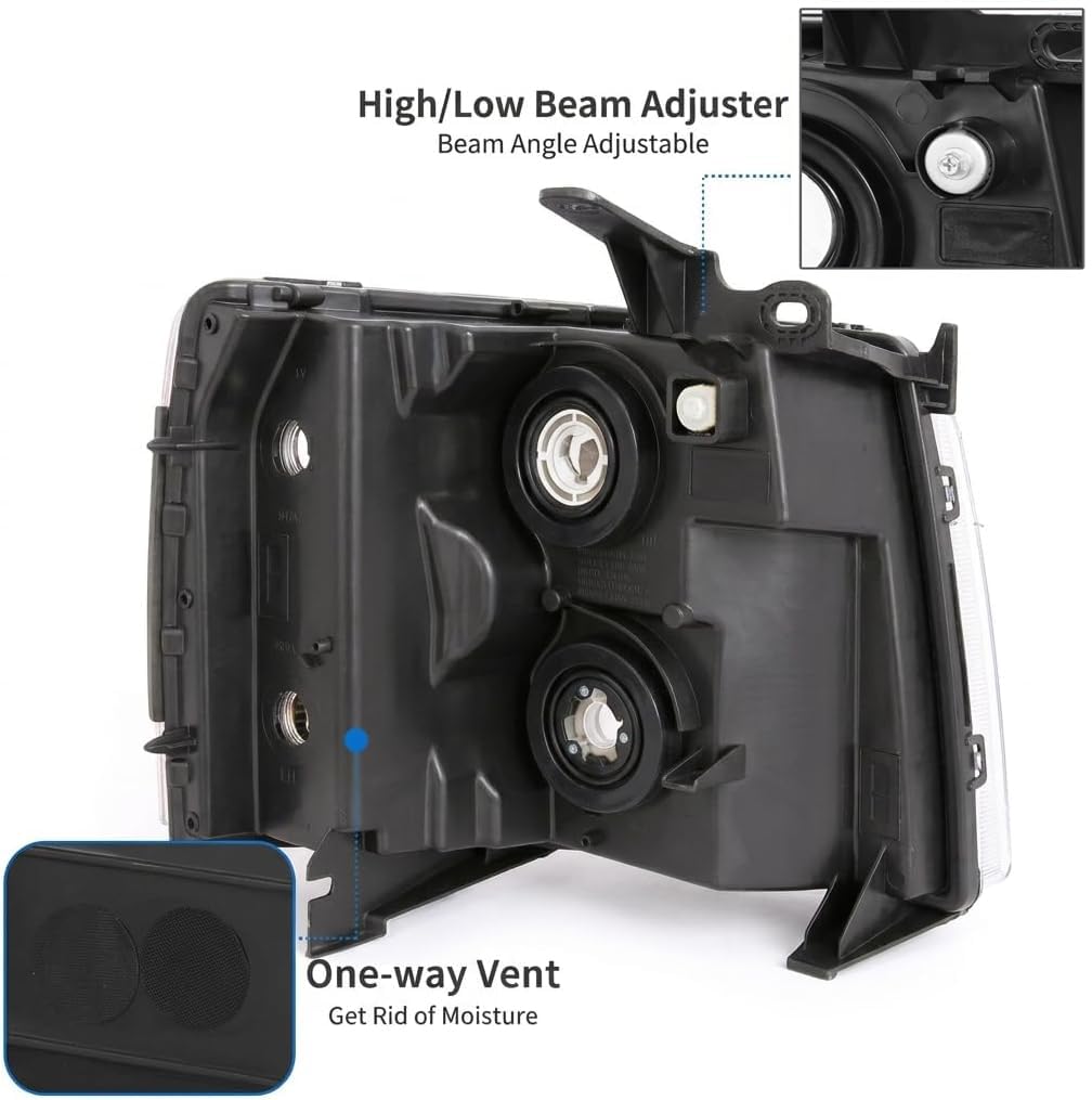 APSVE headlight next to ruler showing mounting points for precise fitment