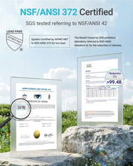 AQUA CREST detail of granular carbon and KDF media showing filtration elements benefit