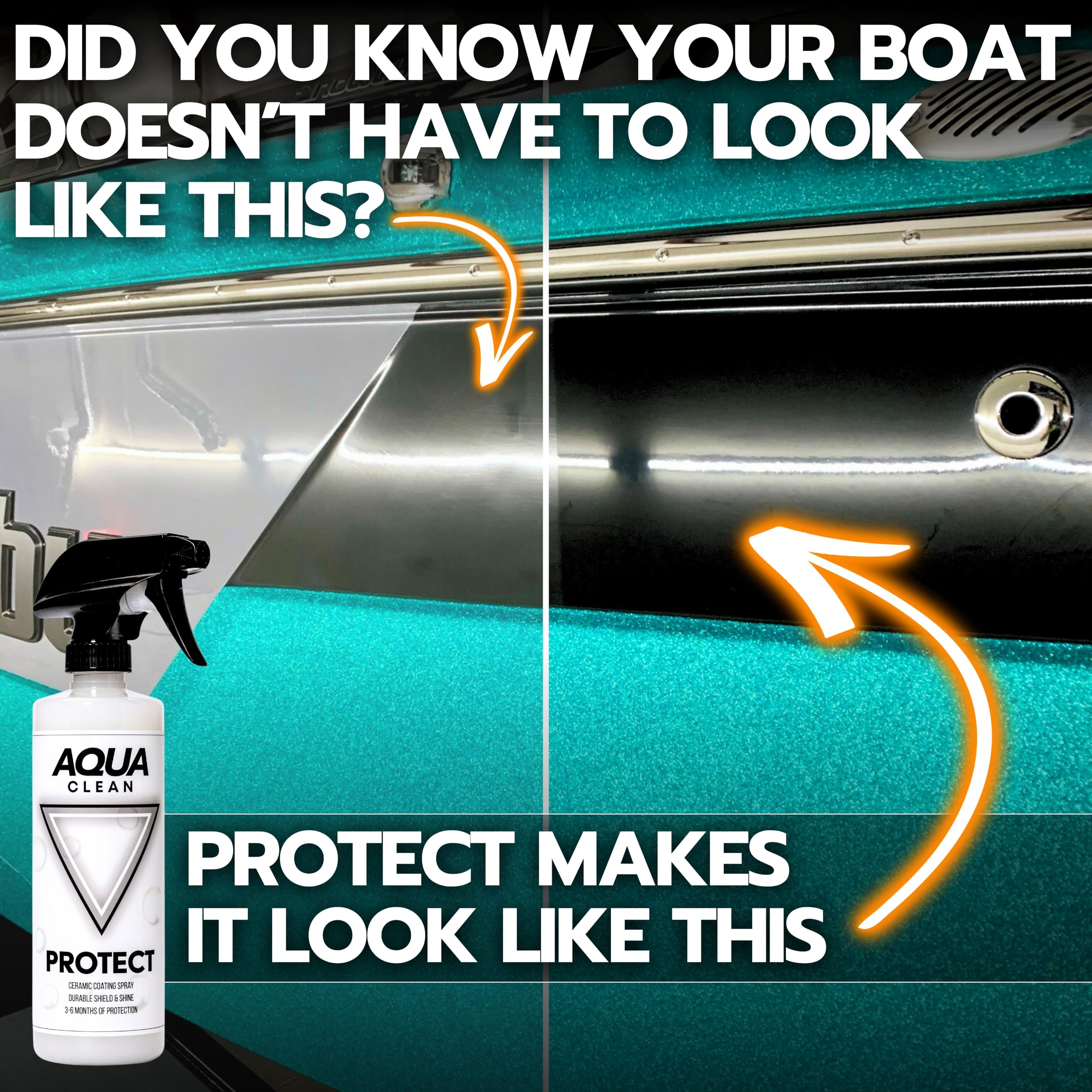 AquaClean PROTECT close-up water beading demonstrating hydrophobic finish