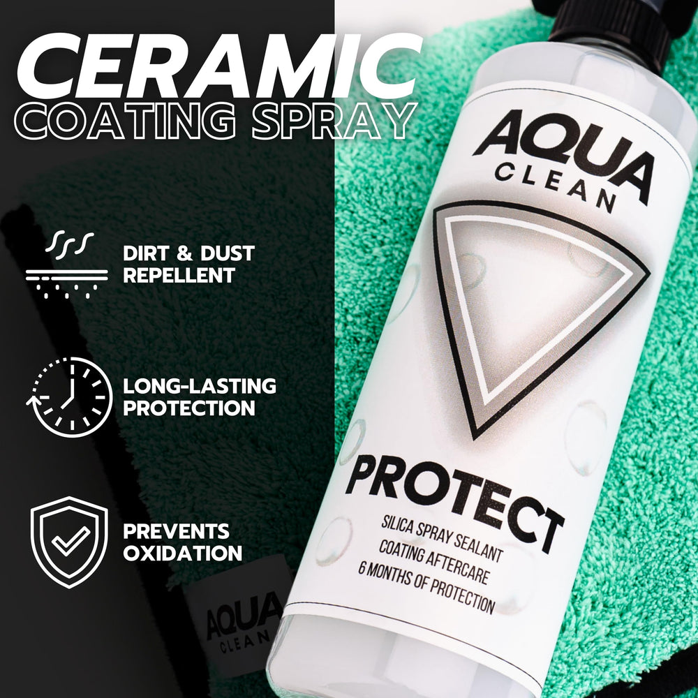 AquaClean PROTECT on windshield showing improved glass clarity