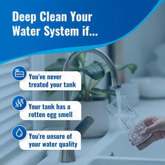Aquamarine Water Solutions open cap close-up illustrating easy dosing