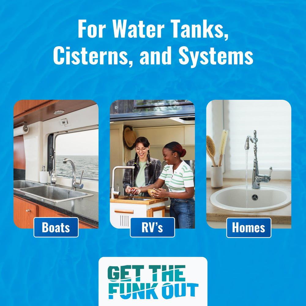 Aquamarine Water Solutions running through a sink faucet to flush lines