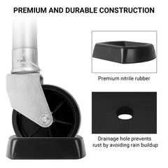 AR-PRO in use under trailer jack wheel preventing sinking and movement benefit