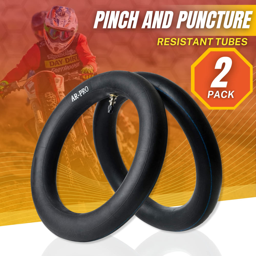 AR-PRO motorcycle on rough trail lifestyle shot showcasing tubes built for off-road durability